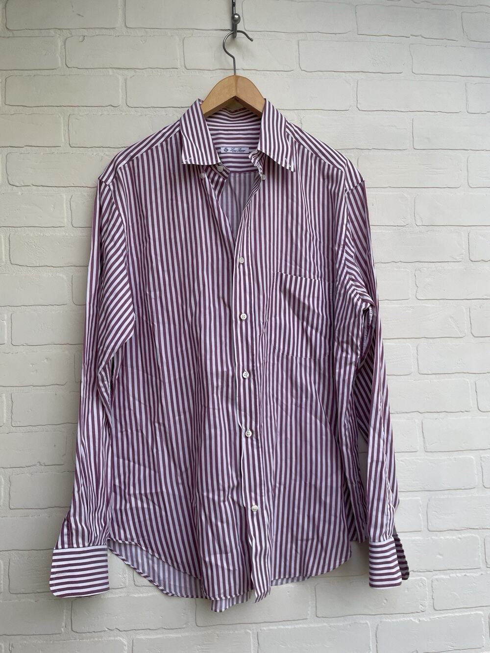 Lora Piano Men’s Striped Button Up Made In Italy 16.5/42